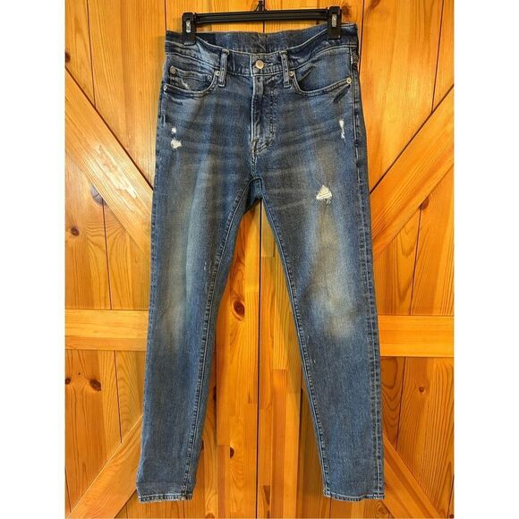 Abercrombie & Fitch Super Skinny Stretch Jeans Mens 29x32 Distressed Med Wash (8 - Picture 1 of 8